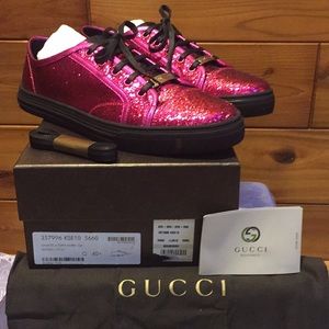 GUCCI Pink Glitter Sneakers WORN ONCE